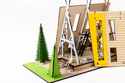 evergreen cabin stix+brix architecture kits for kids